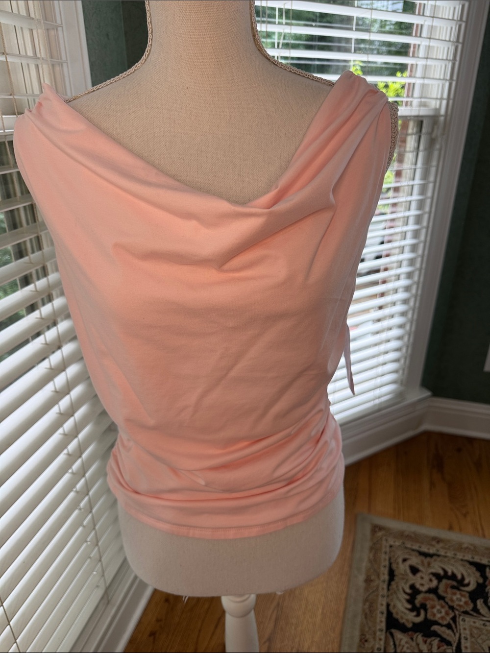 American Threads brandWomen's Draped Neck Sleeveless Top - soft pink size medium